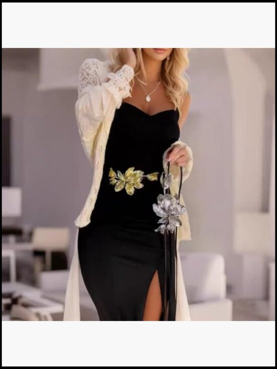PU Leather Rope Floral Waist Belt with Tulip Flower Accent